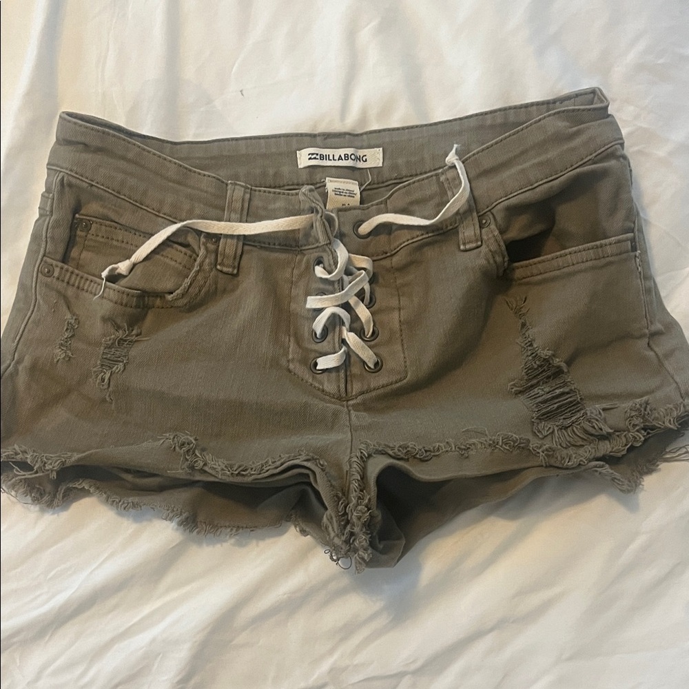 Billabong Tan Jean Shorts Distressed Style